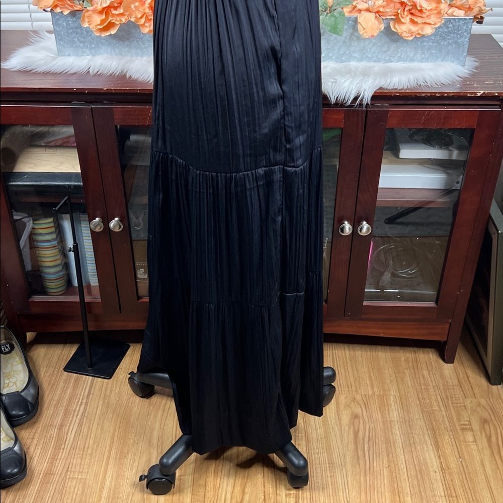 Anthropologie Somerset Black tiered Silky Maxi Dress Size Small - Picture 7 of 13